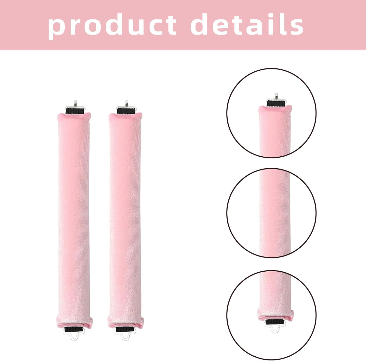 Pack of 3 Heatless Curls Band, Overnight Curls with Hooks, Overnight Blowout Curls without Heat, Overnight Curls, Curling Band for All Hair Types, Comfortable (Pink, Pack of 3) image number 4
