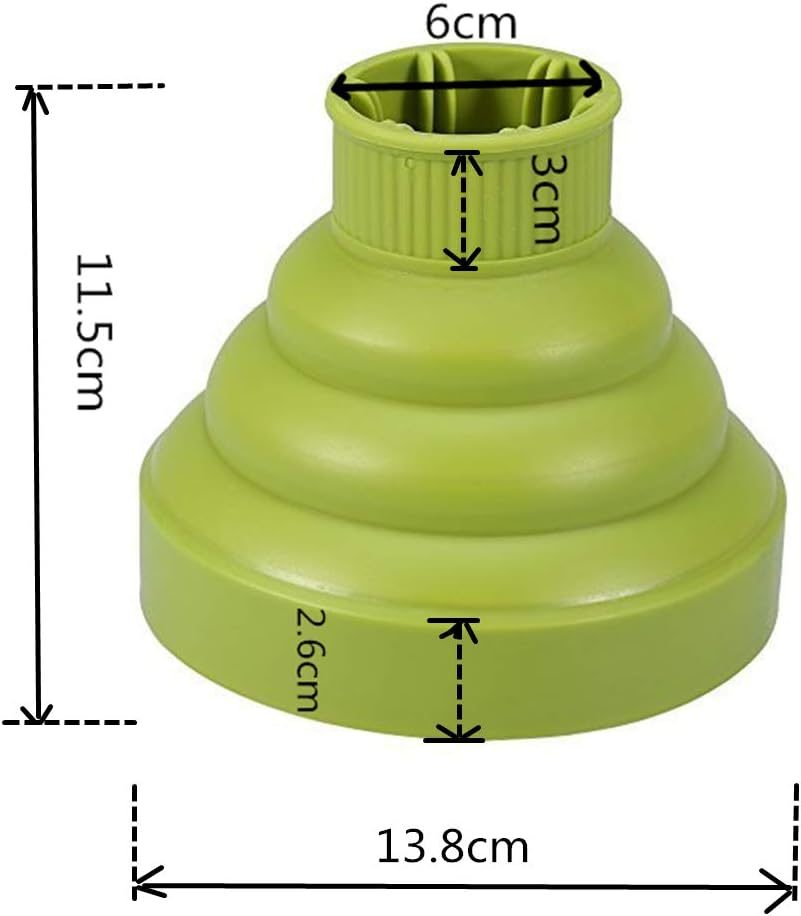 Silicone Hairdryer Diffuser Folding Hair Blower Professional Salon Hairdressing Styling Tool Universal Hood Cover, Green image number 4