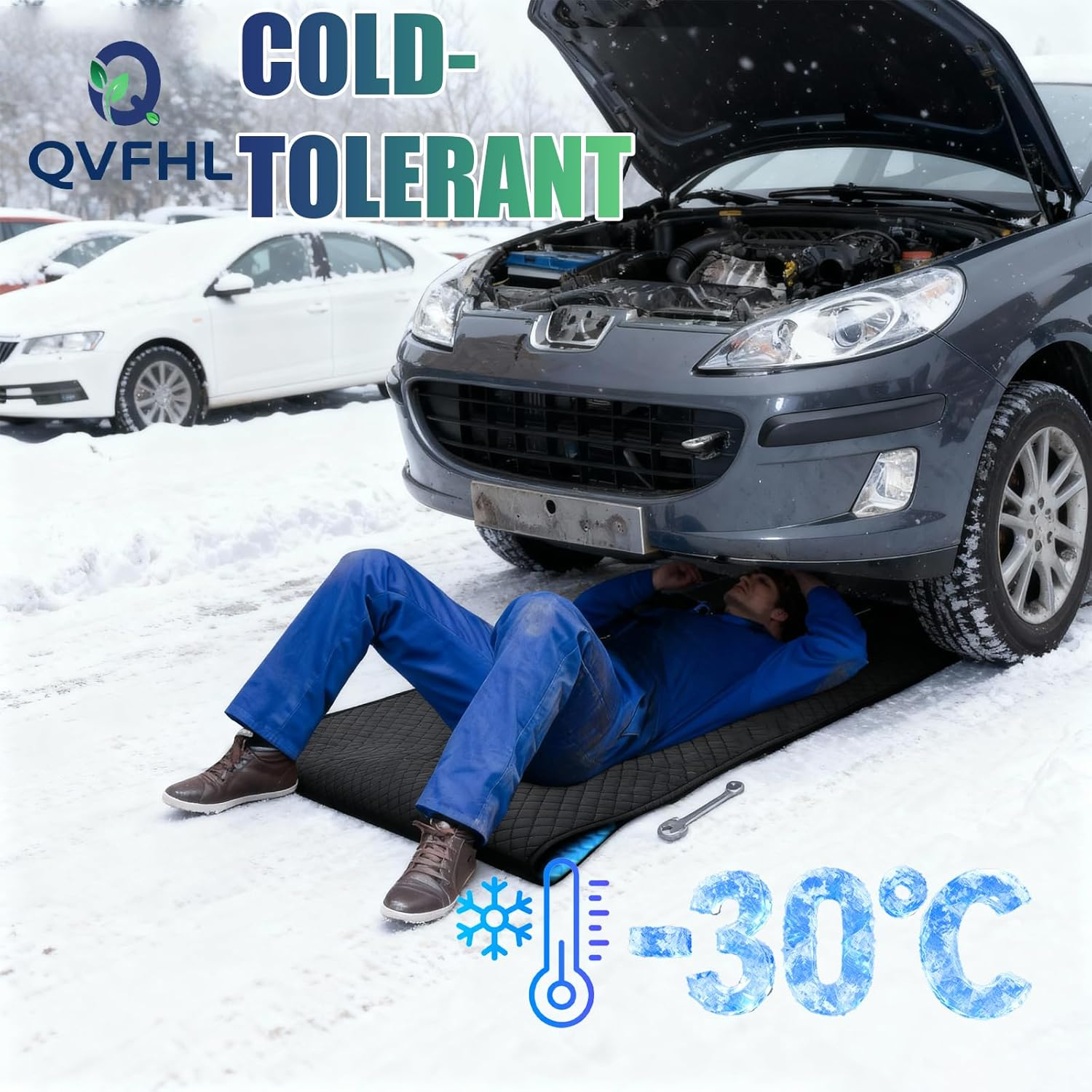 QVFHL Creeper Rolling Mat Winter-Freeze Resistant, Foldable Car Creeper Mat - Winter Resistant image number 2