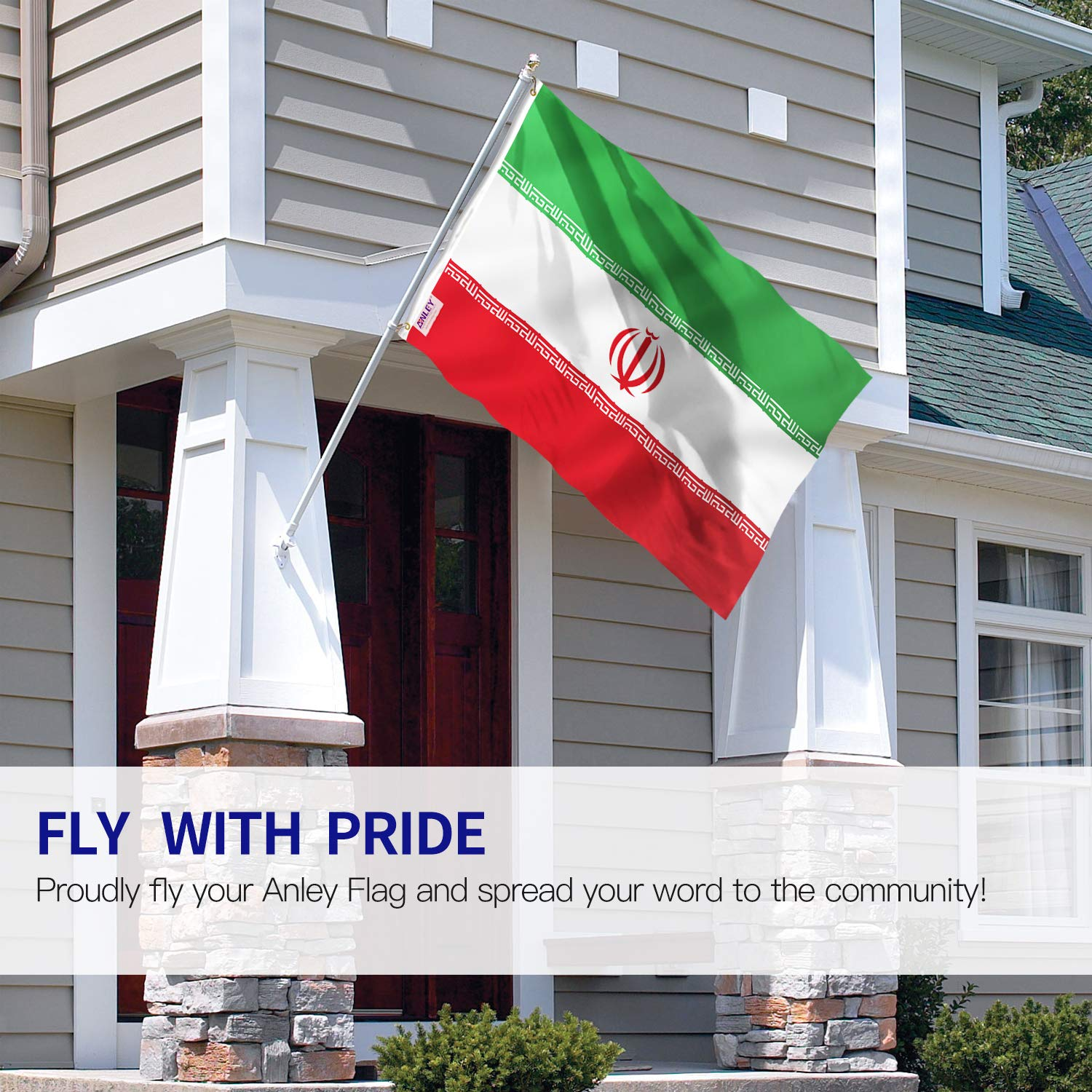 ANLEY Fly Breeze 3X5 Feet Iran Flag - Vivid Color and UV Fade Resistant - Canvas Header and Double Stitched - Republic of Iran Flags Polyester with Brass Grommets 3 X 5 Ft image number 5