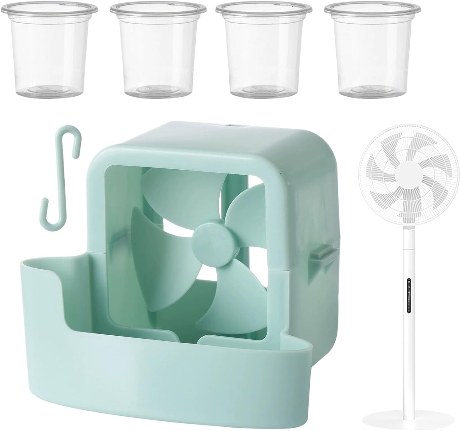 Fan Mist Cooling Adapter,Fan Cool Breeze Clip - Portable Hangable Ice Box Attachment Accessories Cooler for Festival Terrace Alley Balcony