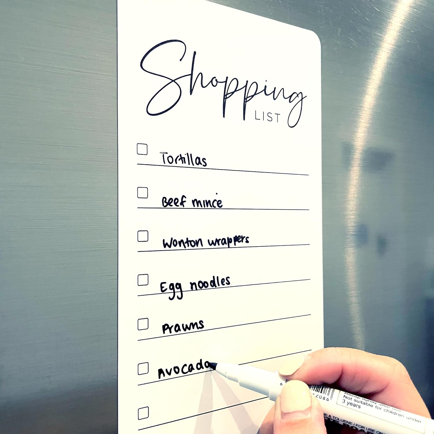 Magnetic Shopping List for Fridge - Minimalist Grocery List 30Cm X 10.5Cm Checklist by Cocreative Design image number 2