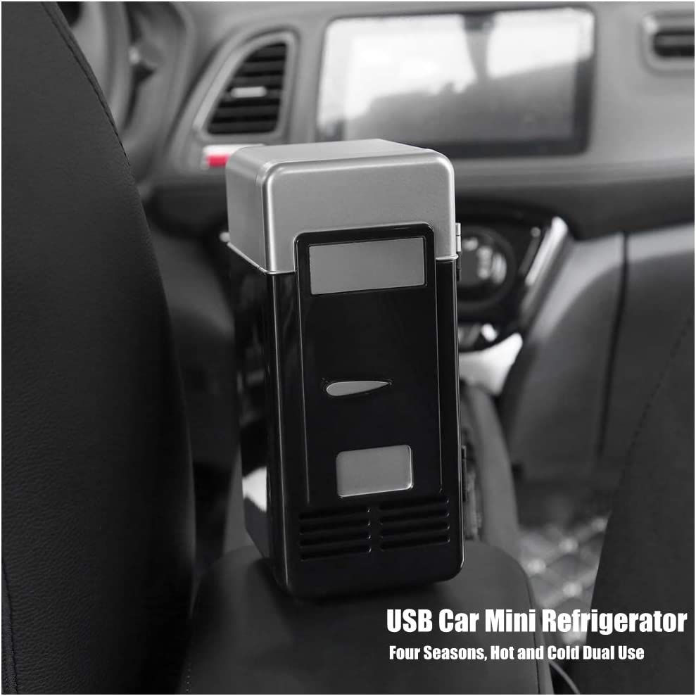 Mini USB Fridge, LED Mini USB Refrigerator for Car, Office and Home (Black) - Black image number 5
