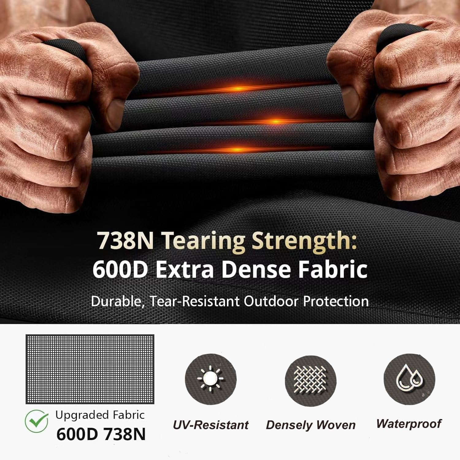 Explore Land Outboard Motor Cover - Waterproof 600D Heavy Duty Boat Engine Hood Covers Fit for 25-300HP Motor image number 3