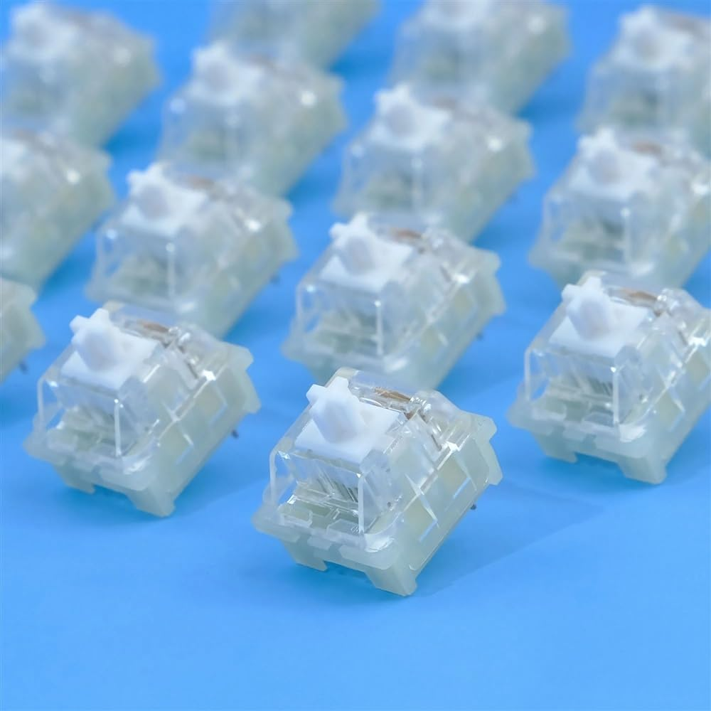 KTT Kang White V3 Switch, Linear 3Pin 45G MX Switch for Customization Mechanical Gaming Keyboard(70Pcs) image number 1