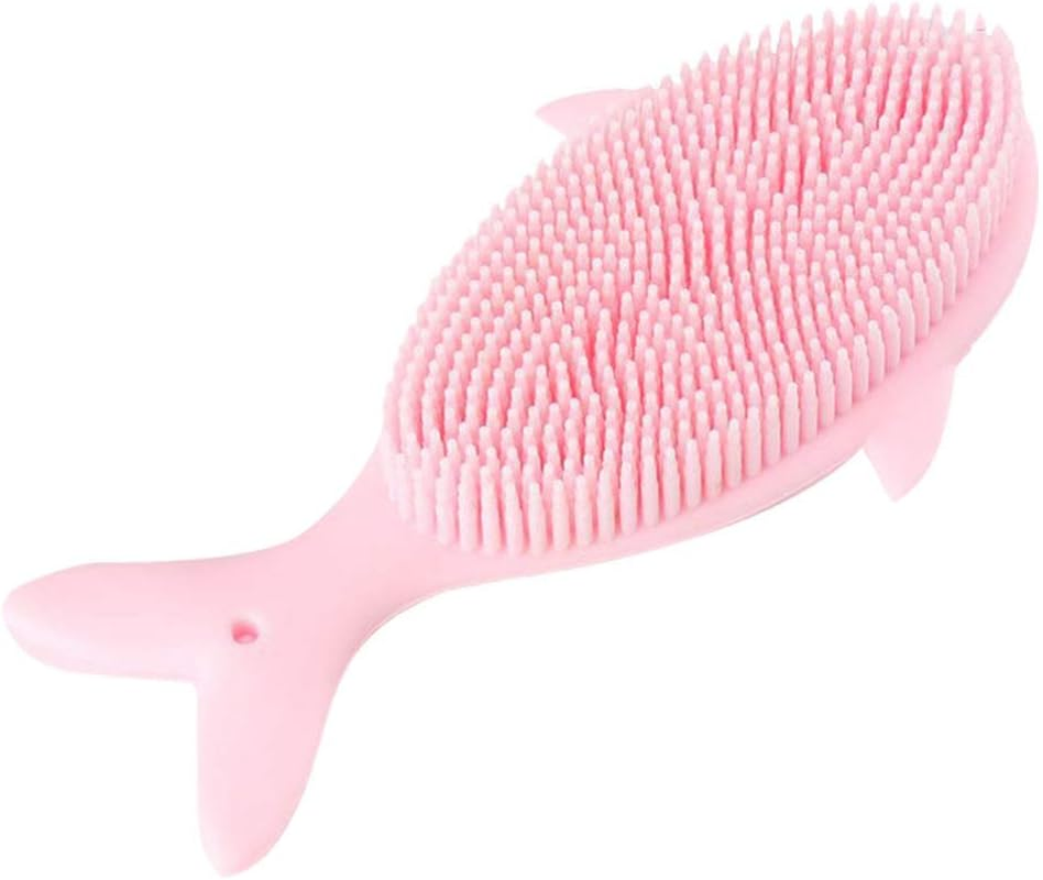 Cabilock Exfoliating Silicone Bath Shower Brush for Boy Girl Boy Girl Soft Gentle Massaging Scrubber Safe Non-Deforming Design for Scalp Cleansing Cute Cartoon Shape