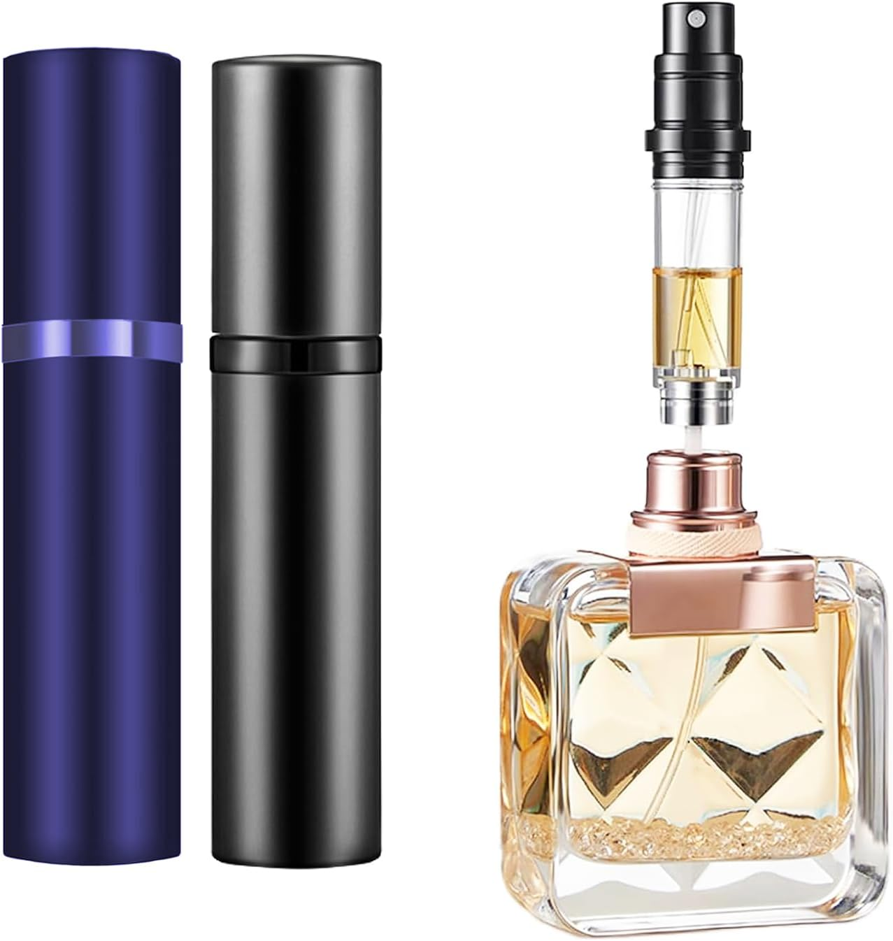 DILUSILK Refillable Perfume Atomiser, Mini Travel Aftershave Dispenser, Small Perfume Spray Bottle, Pocket Size Bottom Filling Perfume Dispenser for Men and Women image number 1