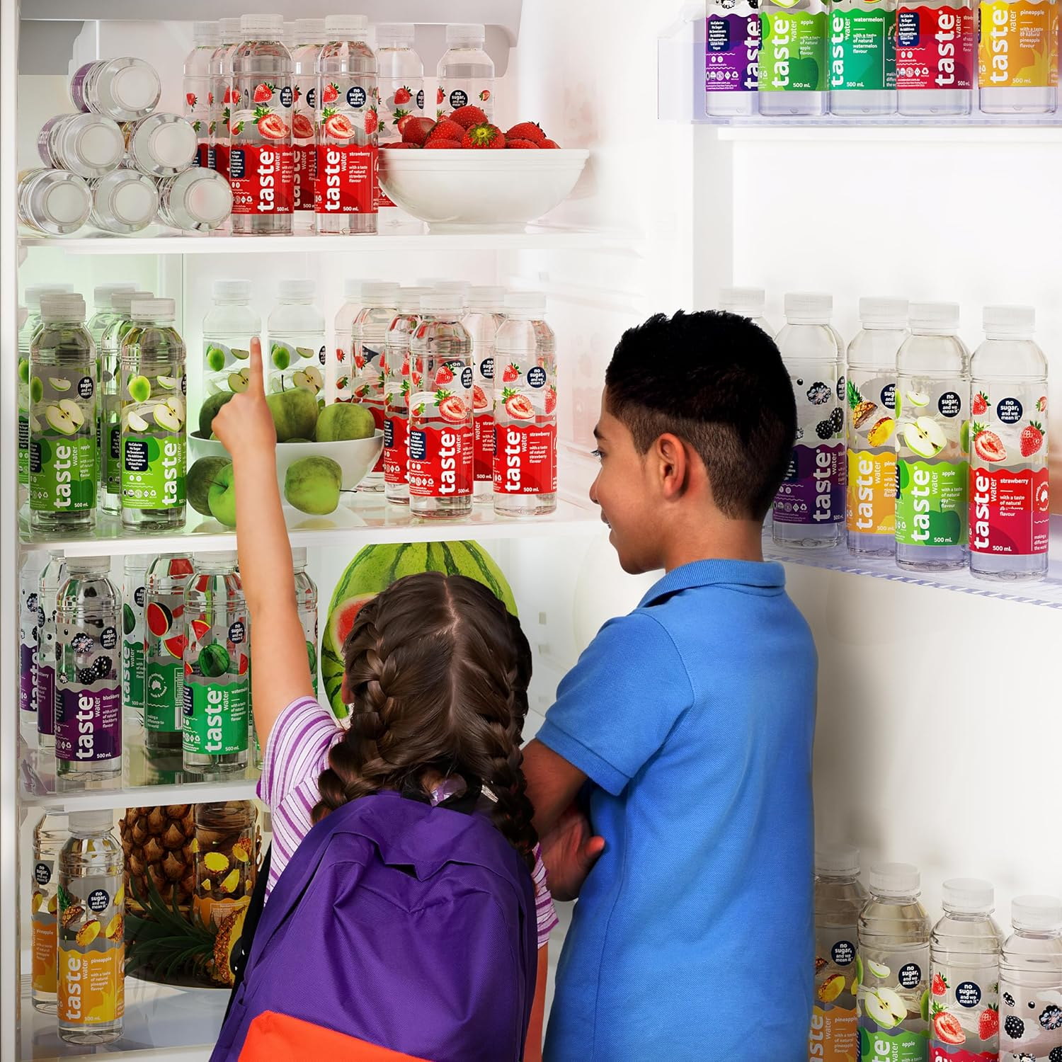 Taste Water Natural Apple Flavour, Fruit-Infused Water for a Healthy Lifestyle, Zero-Calorie Hydration, Zero Sugar, No Preservatives, No Sweeteners, 12 X 500Ml image number 1