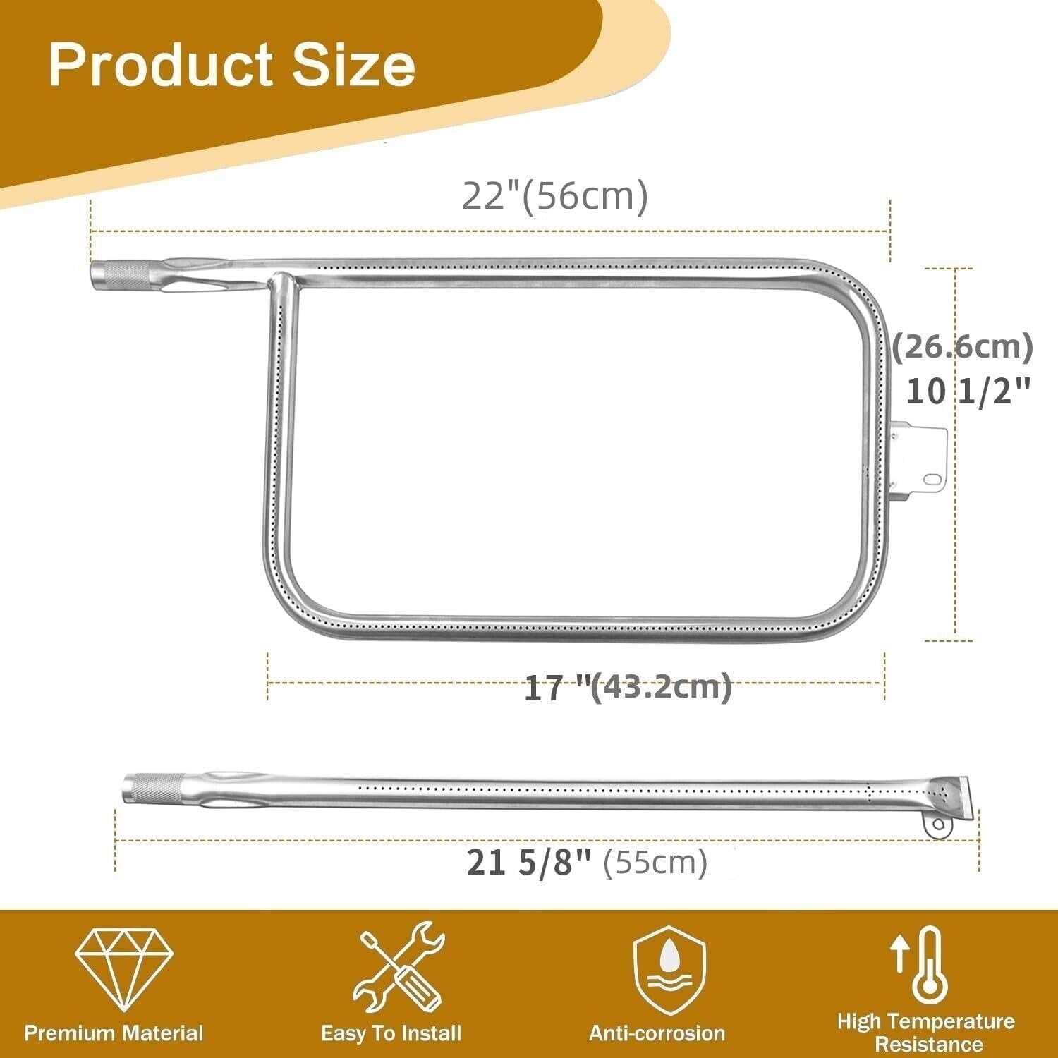 For Weber Q300 Q320 Q3000 Q3200 Stainless Steel Grill Burner Tube with Screw image number 5