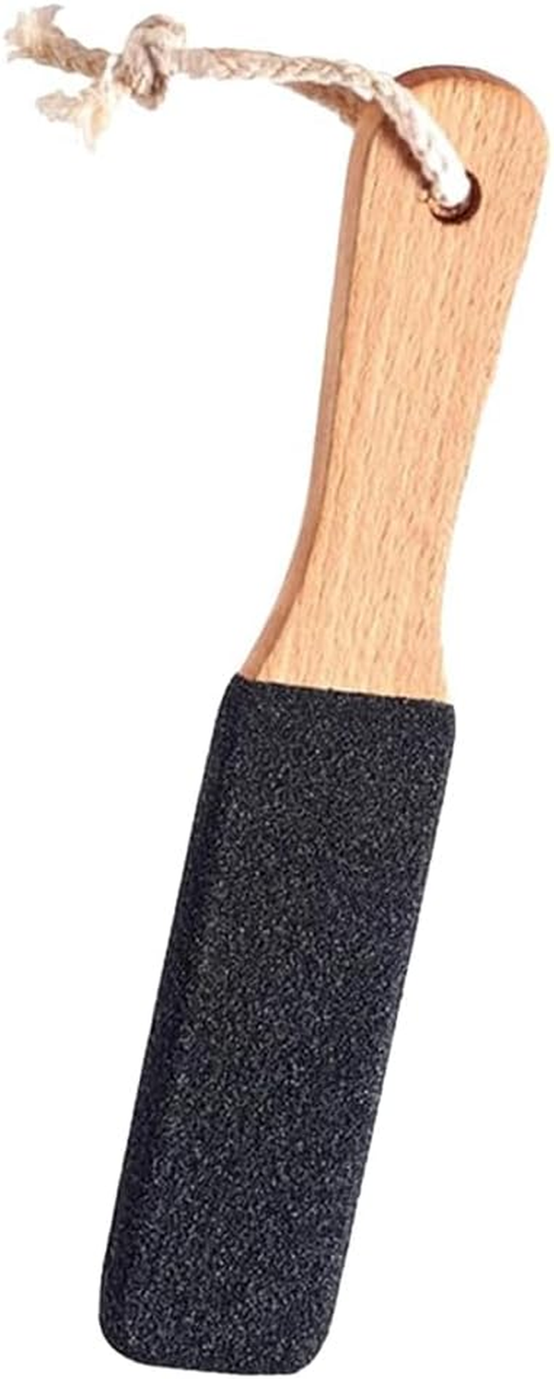 Pumice Stone Foot Pedicure File，Foot File Pumice Stone, with Wooden Handle Foot Grater for Foot Cracked Heels, Dead Skin, Hard Skin- Premium Beech Wood & Silicon(Black) image number 2