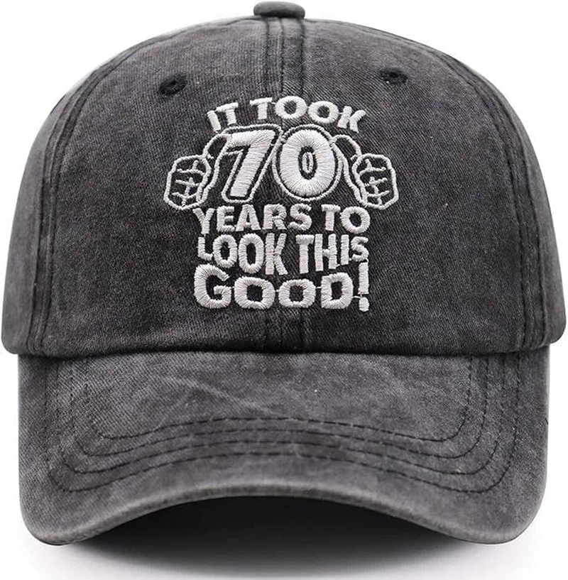 Ermaoo Vintage 70Th Birthday Tribute Cap: Funny Embroidered & Adjustable Washed Cotton Hat for Men and Women