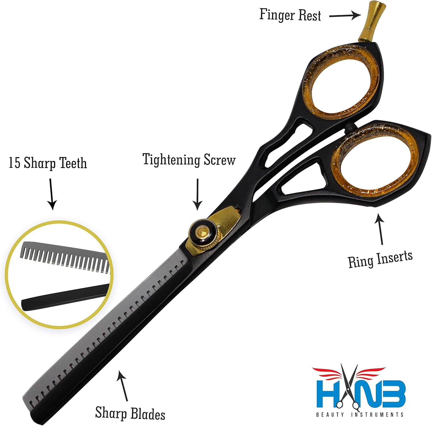 Hair Scissors | Professional Hair Cutting Scissors with Hair Comb| Hairdressing Scissors and Thinning Scissors - Hair Cutting Scissors, Hair Thinning Scissors (Black)