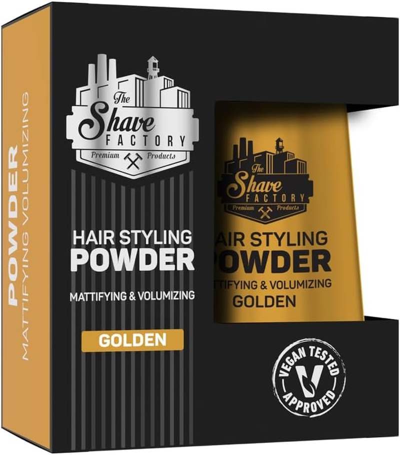 The Shave Factory Hair Styling Powder, Mattifying & Volumizing, Golden Finish, Lightweight Texture, Long-Lasting Hold, Ideal for All Hair Types, 20G image number 1