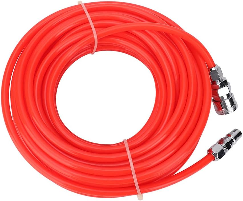 High Pressure Air Compressor Hose 15M 5X8Mm Red with Male Female Quick Coupler Fittings for Inflator Tools image number 1
