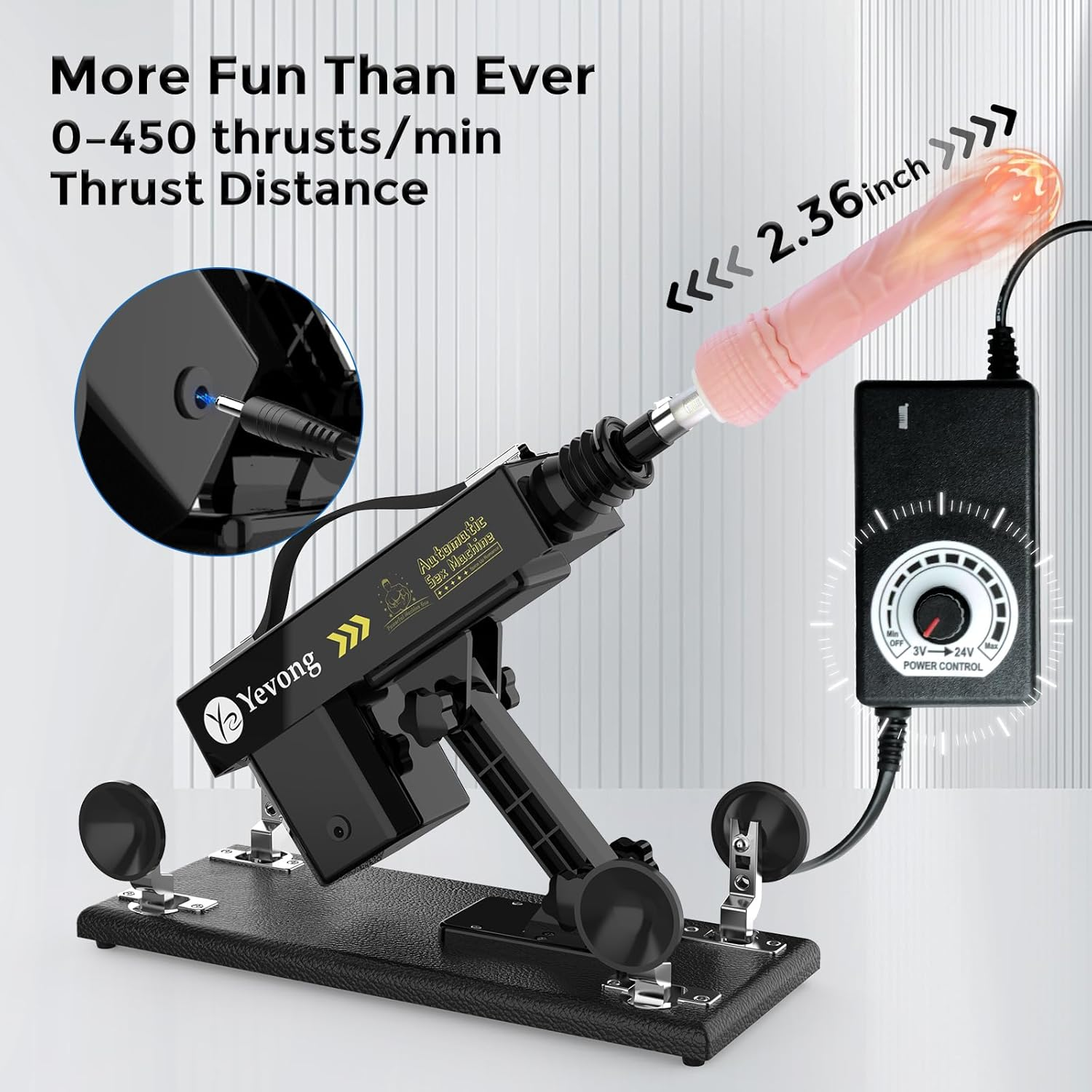 Automatic Sex Machine Thrusting Machine for Male and Femal Love Machine Adult Sex Toy 3XLR Connector Thrusting Dildo Machinegun for Senior Player Thruster with 5 Attachments image number 2