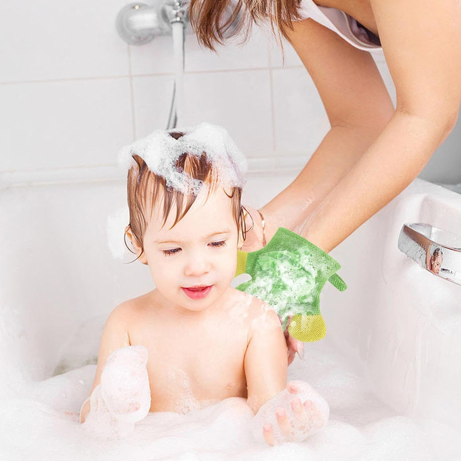 Bath Mitts Washcloths | Hand Puppet Washcloth for Animal Puppet Shape,Soft Easy to Lather Compound Cotton Shower Mitt for Newborn, Kid, Toddler Shower Bath Anzaga image number 4