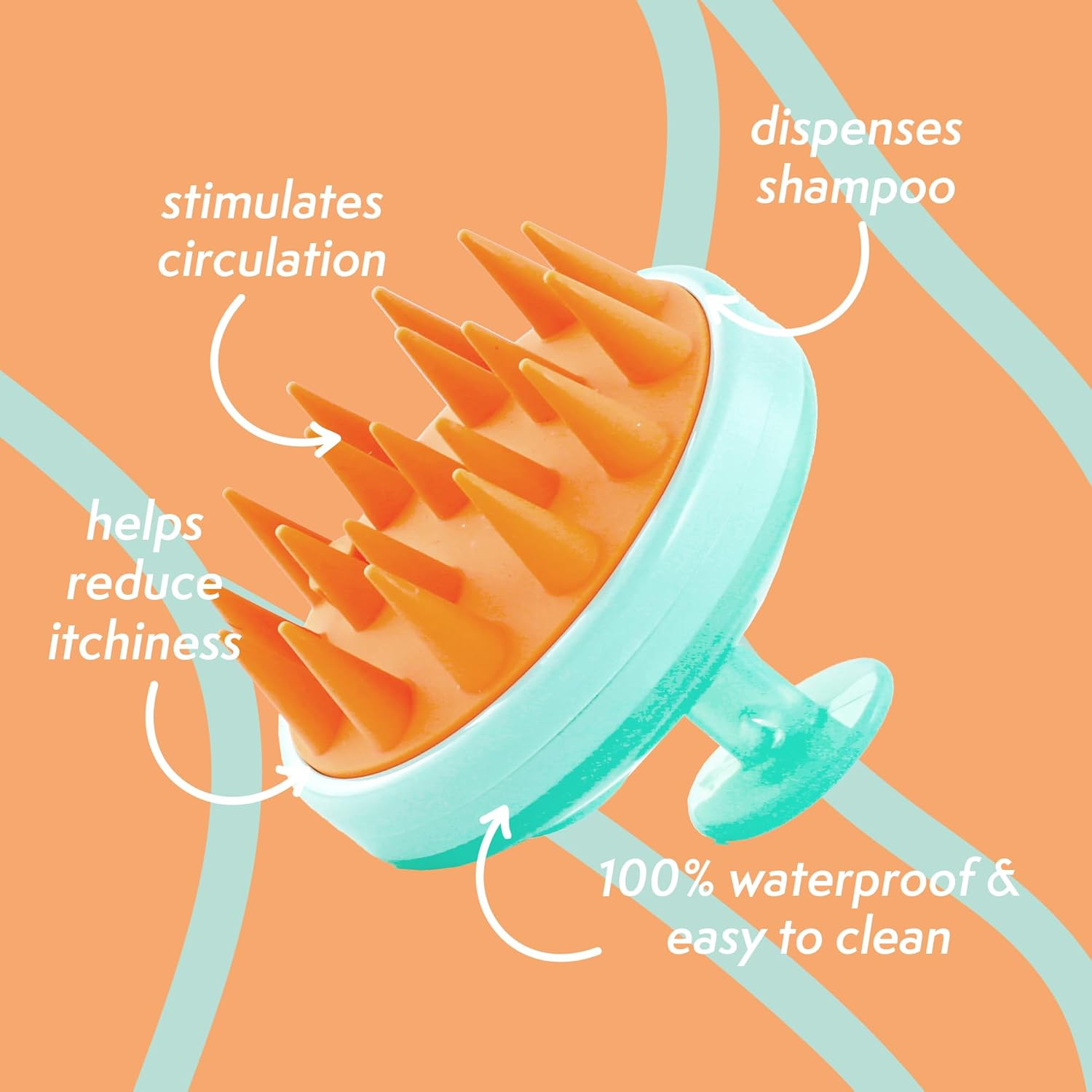 Nature Spell Shampoo Dispensing Scalp Massager | Shampoo Brush, Scalp Scrubber with Soft Silicone Bristles | Scalp Massager Hair Growth | Wet Hair Brush for Scalp Care | Shampoo Brush image number 2