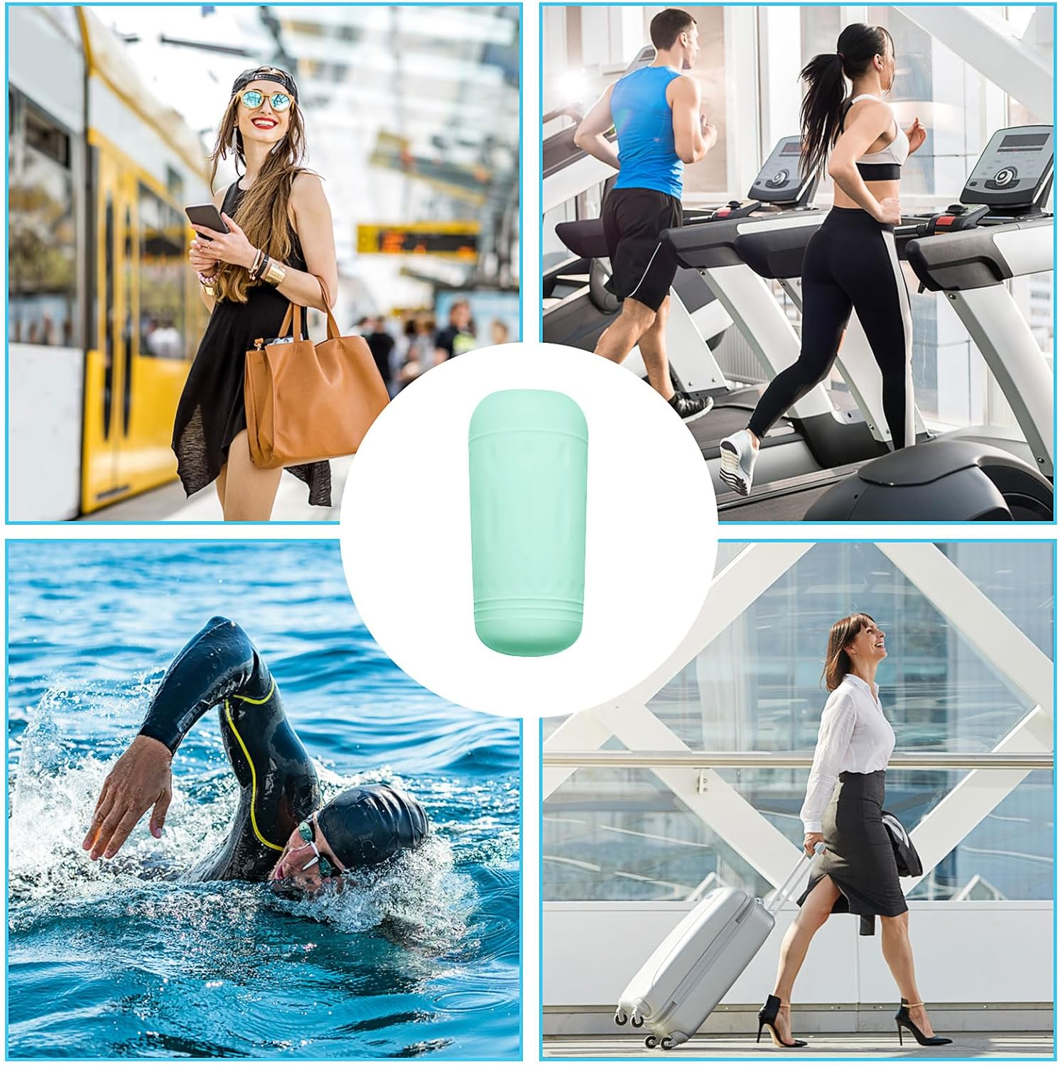 10 Pack Silicone Bottle Covers, Leak Proof Toiletry Skins Silicone Travel Bottle Covers for Liquids (Green) - Green image number 5