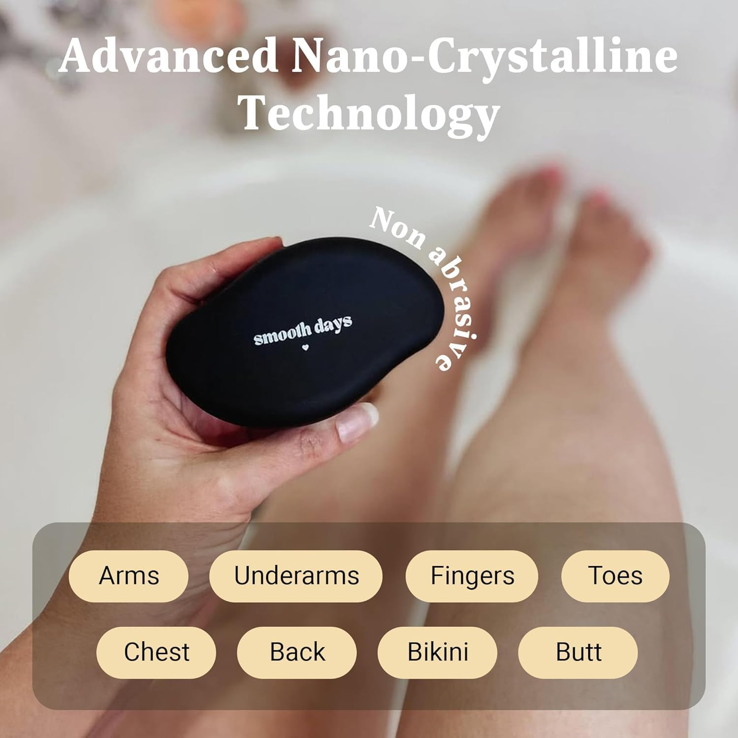 Crystal Hair Eraser for Women and Men | Reusable Hair Removal Tool with Nano-Crystalline Technology | Painless Exfoliation for Back, Arms, Legs | Eco-Friendly, Long-Lasting Design image number 3