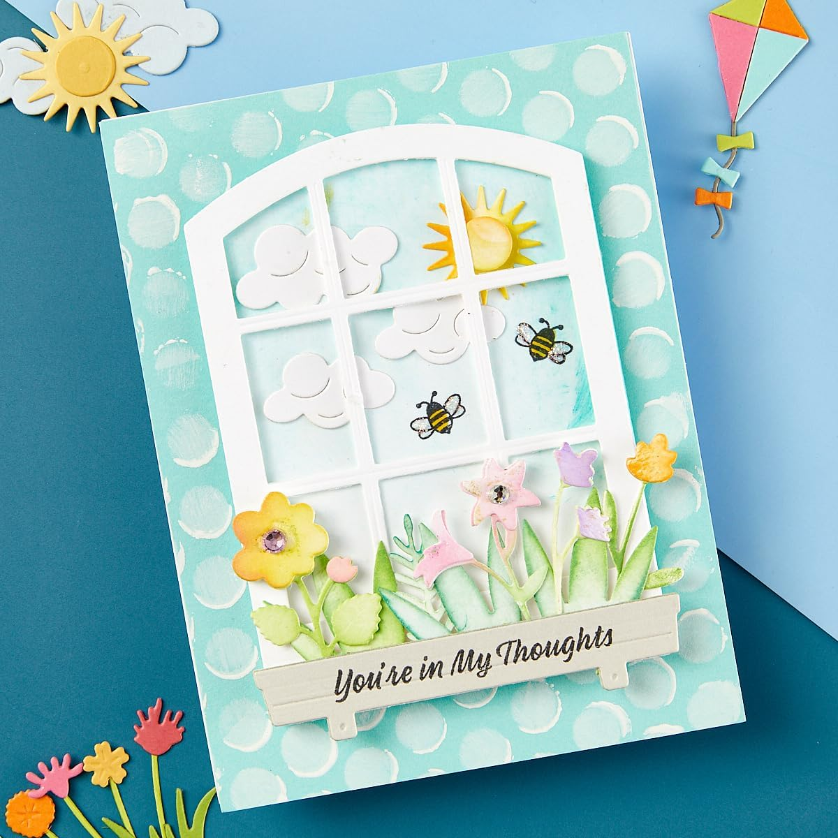 Spellbinders Sending Sunshine Sentiments Clear Stamp Set image number 1