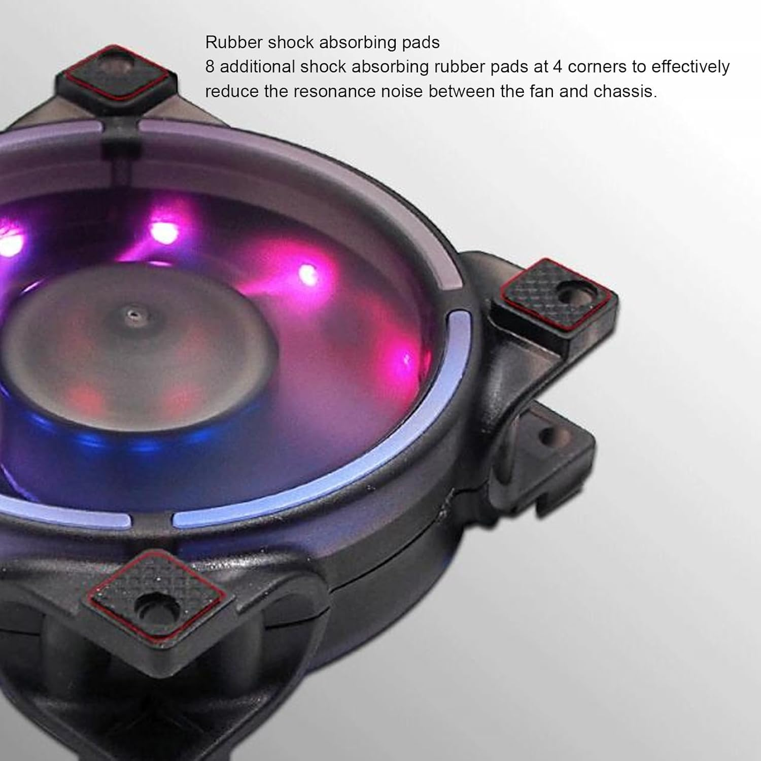 80Mm ARGB Silent Case Fan with RGB Lighting 800-2500RPM High Speed High Airflow PC Fan for CPU Cooler Radiator Computer Case Cooling image number 3