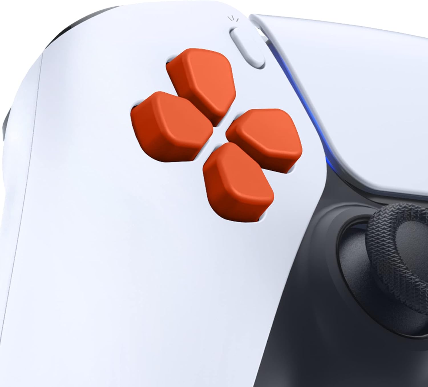 Extremerate Ergonomic Split Dpad Buttons (SDP Buttons) for PS5 Controller, Orange Independent Dpad Direction Buttons for PS5, for PS4 All Model Controller - Chrome Blue image number 4