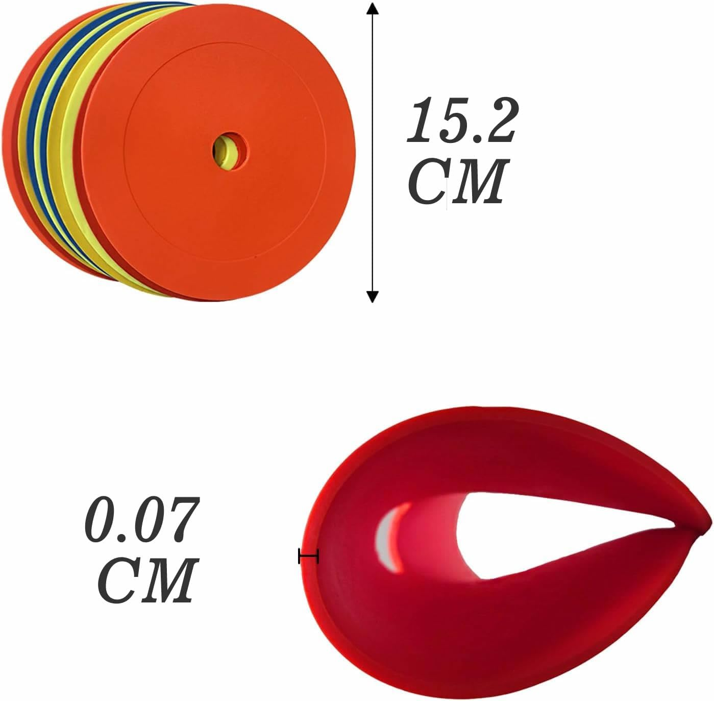 10 Pcs Flat Soccer Cones for Sports,Spot Markers Disc with Net Bag,Enhance Your Soccer Skills with These Flat Cones and Agility Cones for Drills and Workouts,For Training Football,Motorcycle Practice