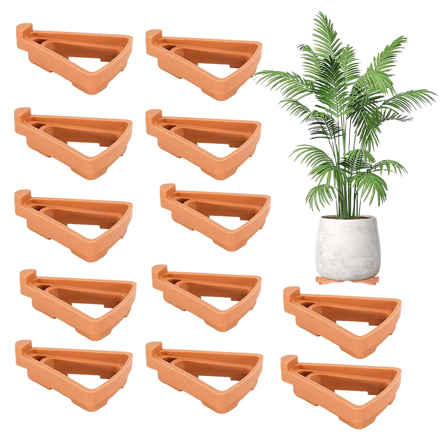 HOLADAWN 12 Pack Invisible Flower Pot Feet, Plant Pot Risers for Indoor & Outdoor, Pot Toes Stand for Small to Large Planters Use image number 1