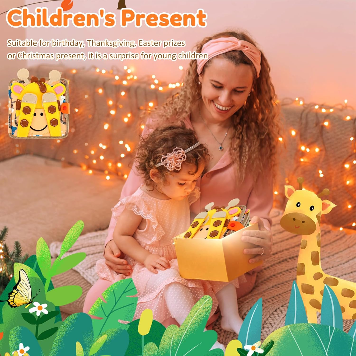 Quiet Book for Toddlers 1-3, Quiet Activity Book, Montessori Busy Board for Boy Girl, Educational Sensory Learning Toys, Animals Sensory Books, Felt Book Toddler Travel Toys