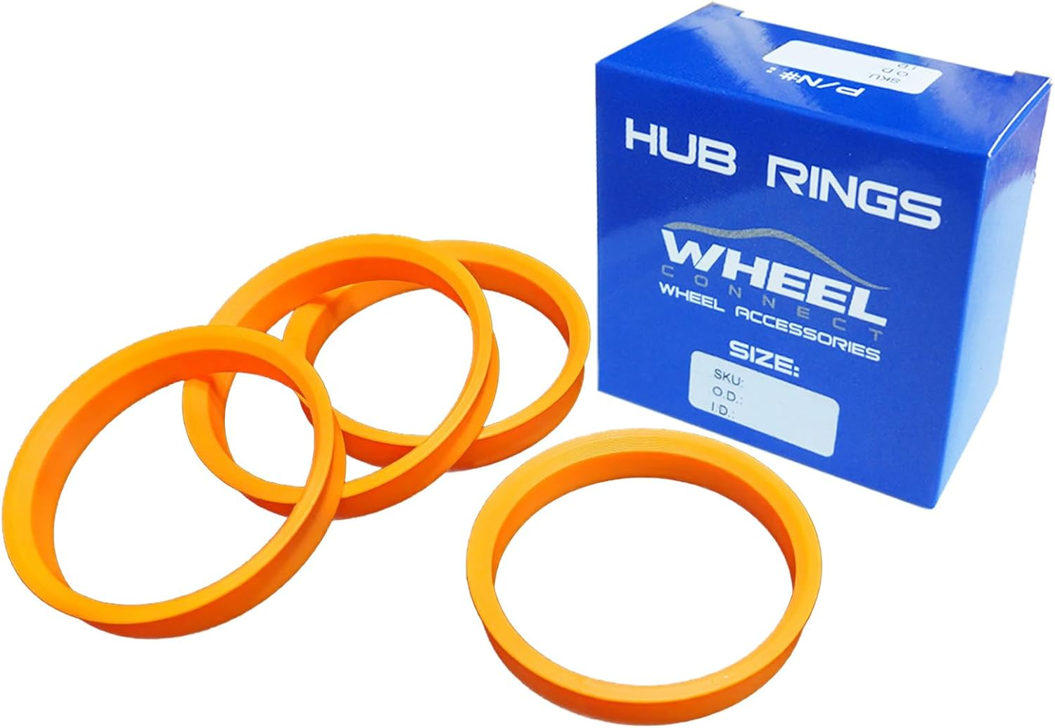 WHEEL CONNECT Custom Made ABS Hub Centric Rings, Set of 4, ABS Plastic Hubrings-Medium Size. for Any Outer Diameter Size from 74.1Mm to 112Mm.