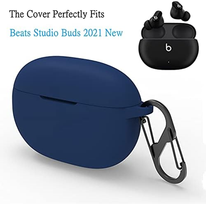 Haotop Soft Silicone Protective Cover Case Compatible with Beats Studio Buds (Navy Blue)