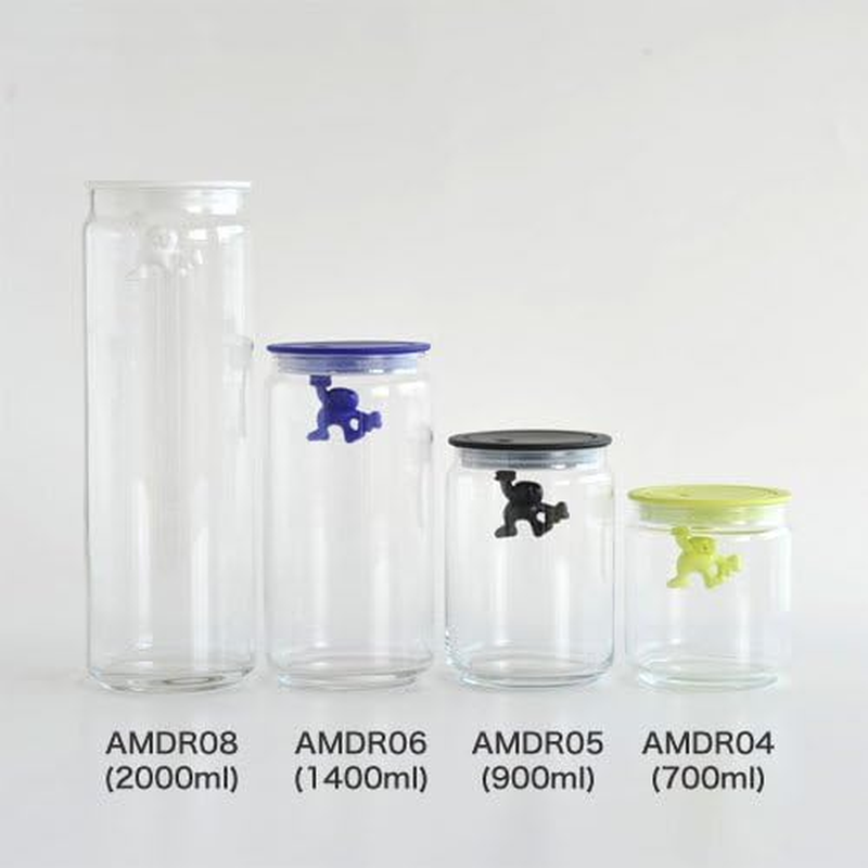 Alessi Gianni Glass Kitchen Box with Lid, White, 12 Cm Height image number 3