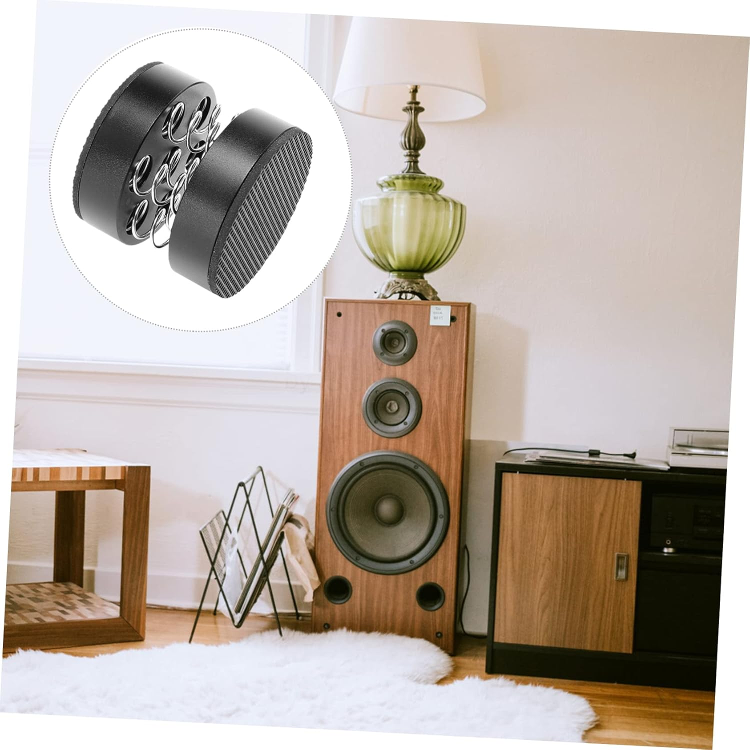 FELTECHELECTR Amplifier Feet Pads Spring Shock Absorber for Hifi Audio Equipment, Black Aluminum Alloy Non-Slip Feet Cushions 40X44Mm, Furniture Vibration Dampening for Home Electronics - Silver image number 6