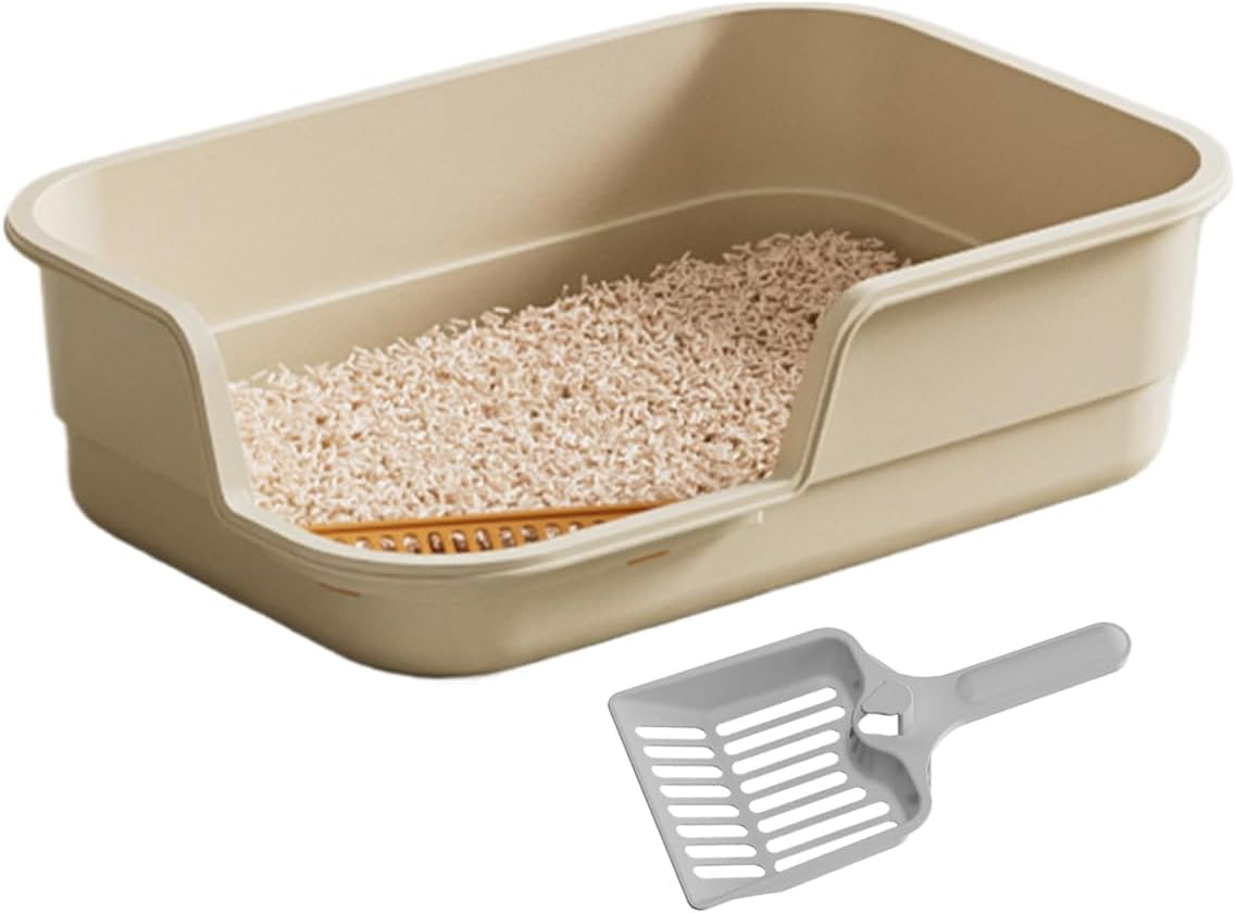 Cat Litter Box | Anti-Splash High Sides,Easy Clean Litter Box for Multi-Cats | for Cleaning Odor Control Indoor Office Dorm Apartment Household Hotel Farmhouse Living Room Balcony