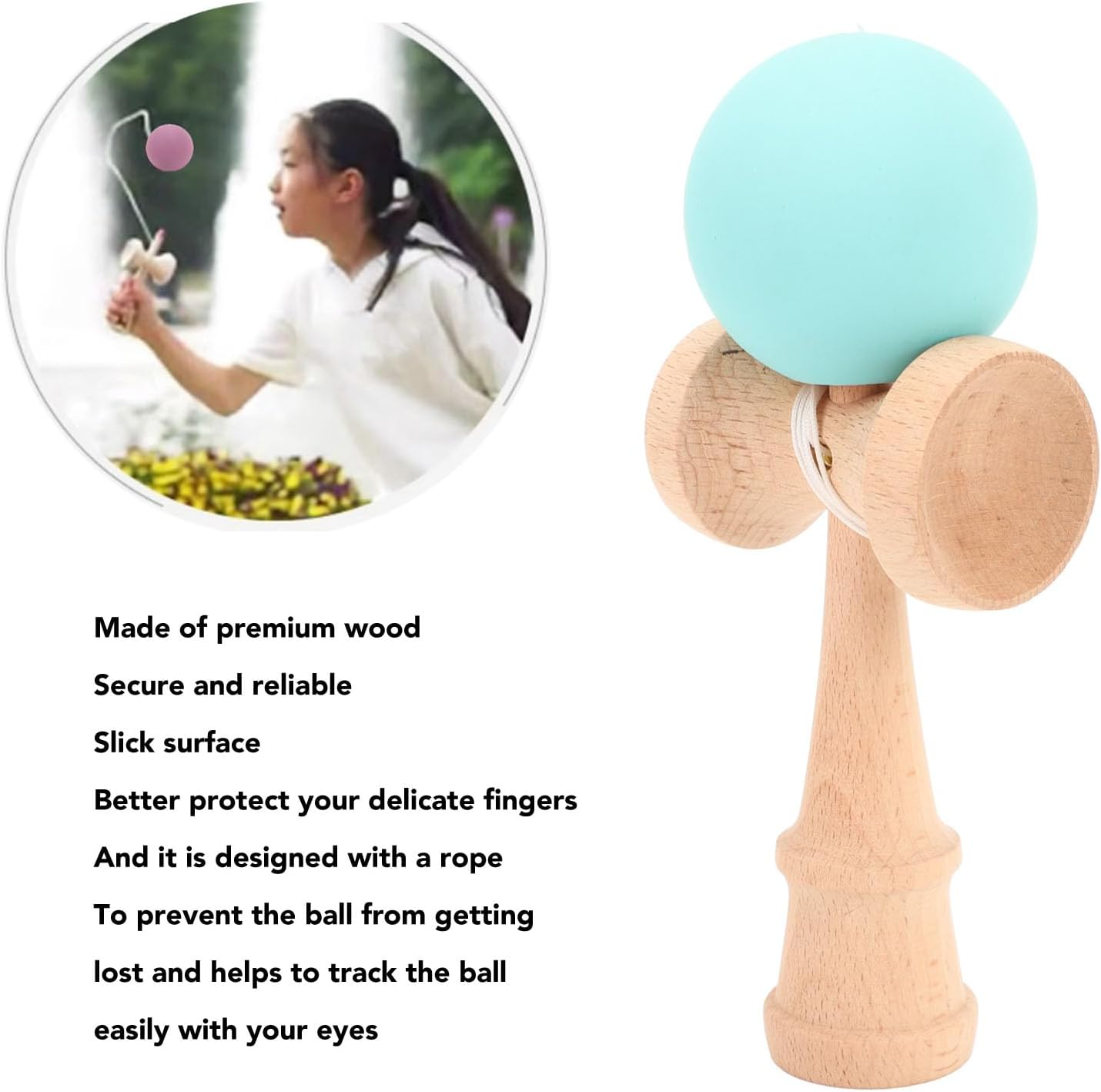 Kendama, Funny Wood Portable Wooden Kendama Lightweight for Indoor