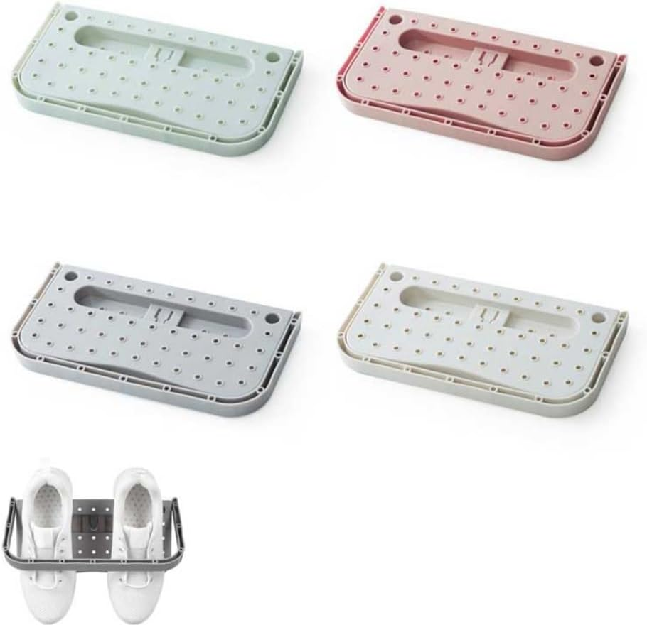 4Pcs Wall Mounted Shoes Rack,Wall Mounted Foldable Camper Shoe Organizer Shelf,Space-Saving Various Footwear Holder Essential Accessories for Travel Trailers,For Slippers,Leather Shoes,Sneaker image number 5