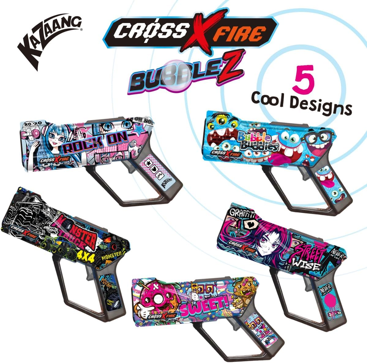 Kazaang Bubblez Bubble Gun - Kids Bubbles Gun with Large Capacity Tank - Battery Powered Automatic Bubble Blower Toy for Ages 3 and up - Monster Truck image number 1