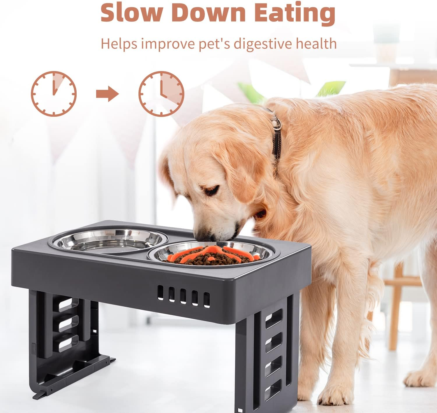 Jaoul Cat Slow Feeder Insert,Dog Bowls Small Slow Feeder,Puzzle Design with 21 Octopus Suction Cups for Small Breed Dog Bowls Cat Bowls 4" (Orange) image number 6