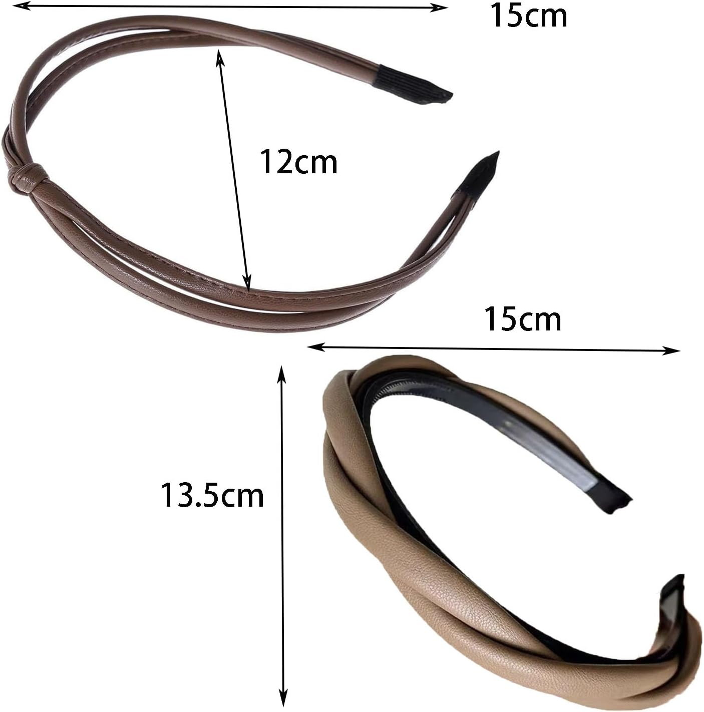 Leather Thin Headbands for Women 5 PCS, Knotted Headbands, Twisted Leather Headband with Teeth, Fashion Head Bands for Women'S Hair (5 Colors) image number 6