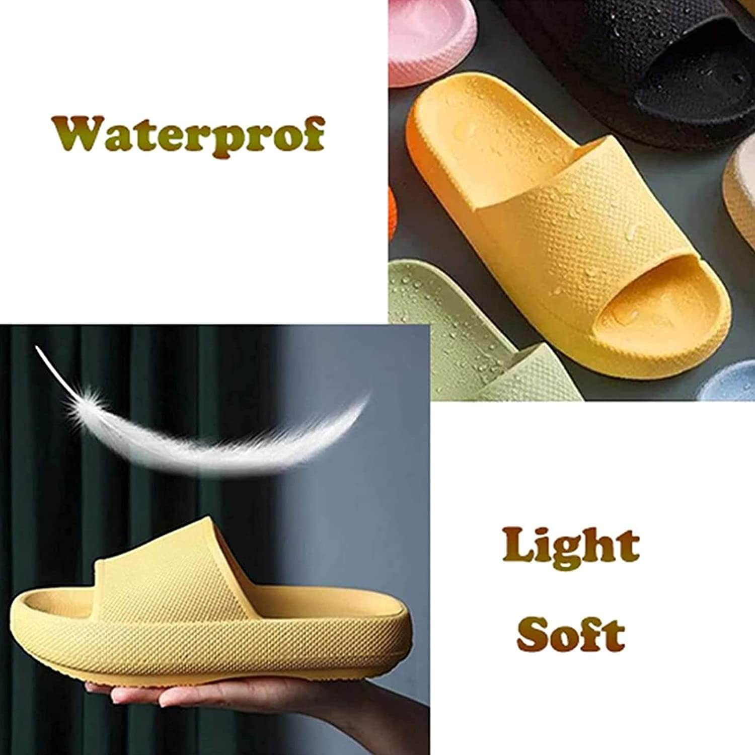 Pillow Slides Sandals Non-Slip Ultra Soft Slippers Cloud Shower EVA Home Shoes image number 4