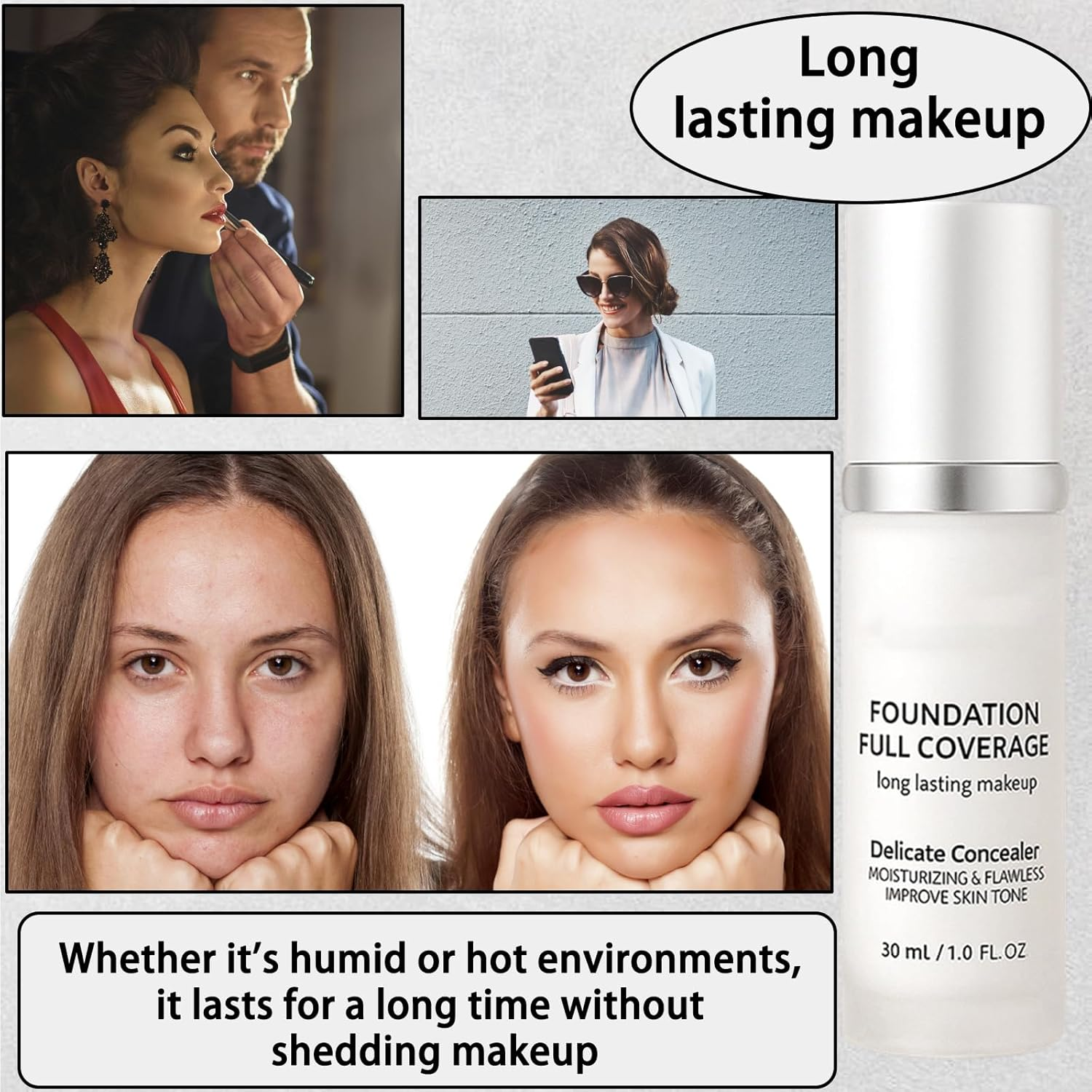 Foundation Liquid,Pack of 2, Colour Changing Foundation Makeup, White Foundation Liquid for Natural-Looking Finish, Travel-Friendly, 30Ml image number 5