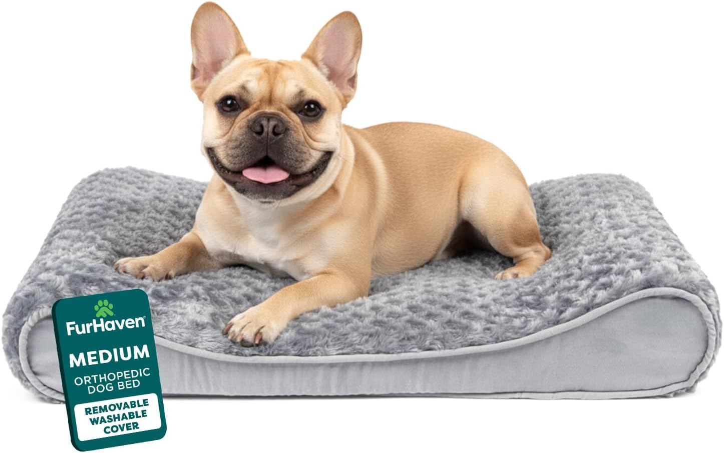 Furhaven Pet Dog Bed | Orthopedic Ultra Plush Luxe Lounger Pet Bed for Dogs & Cats, Gray, Medium image number 2