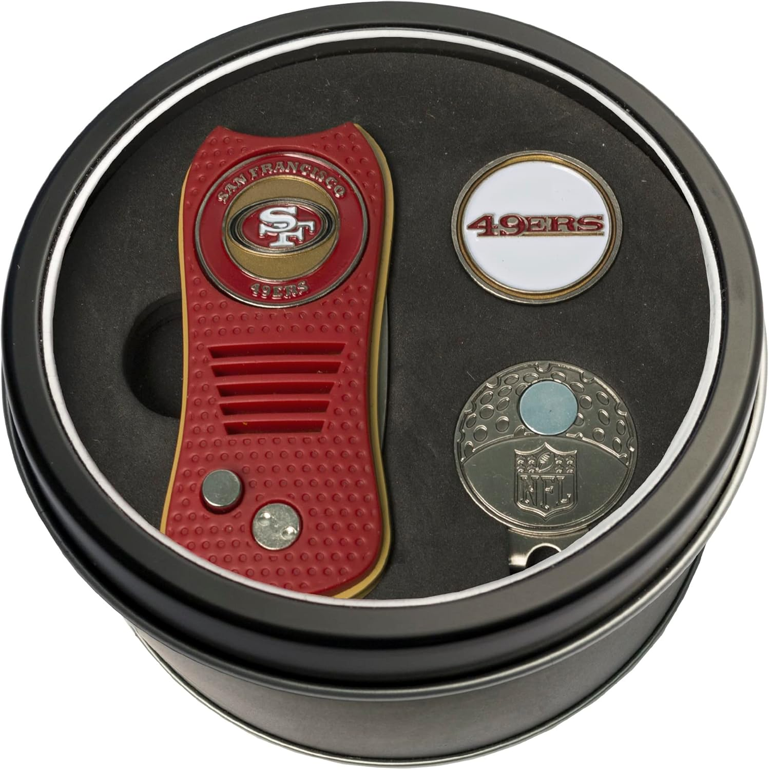 Team Golf NFL Gift Set Switchblade Divot Tool, Cap Clip, & 2 Double-Sided Enamel Ball Markers, Patented Design, Less Damage to Greens, Switchblade Mechanism image number 6