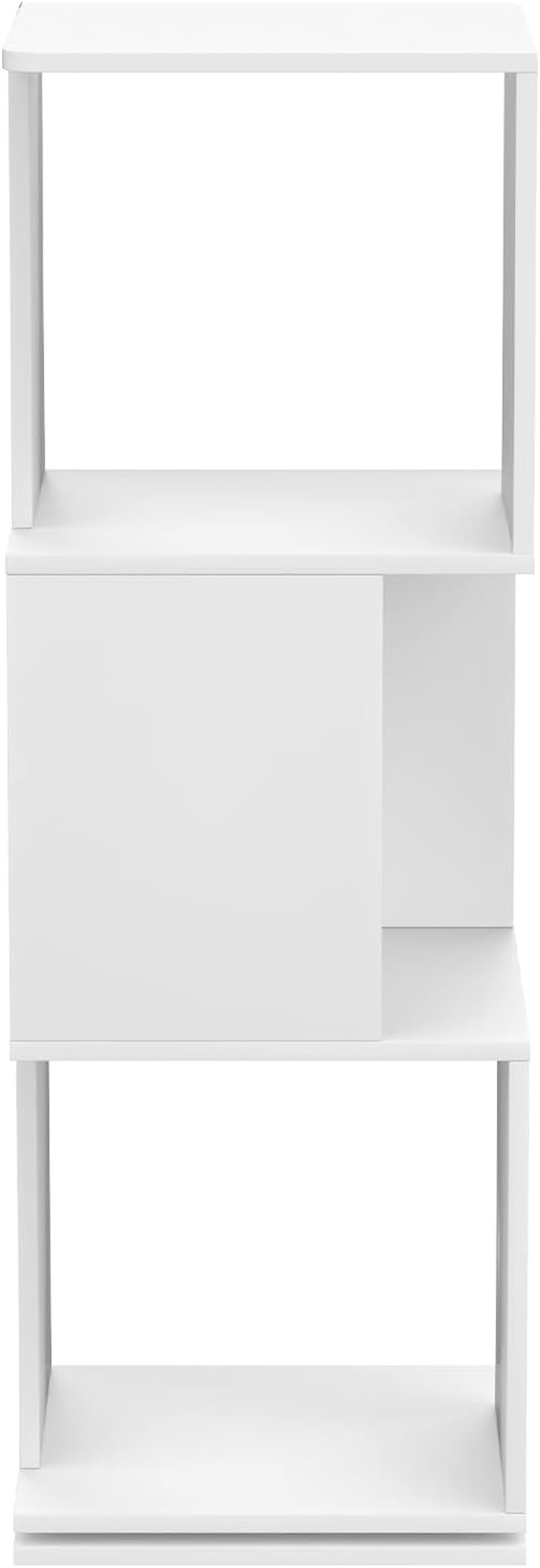 Rotating Bookshelf, 3-Tier Wooden Bookcase, Corner Standing Display Shelf Organizer, CD Storage Rack for Small Space Living Room Office Kids Furniture, White image number 2