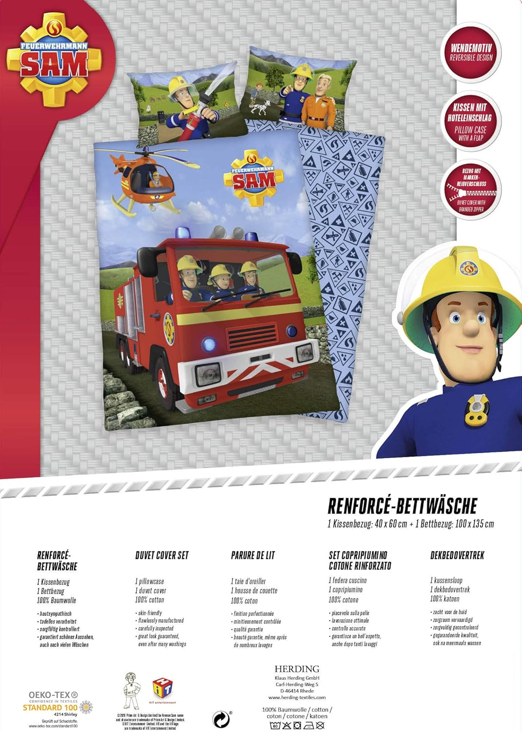 Herding Bedding Set, Cotton, Multicoloured, 40 X 60 Cm, 100 X 135 Cm