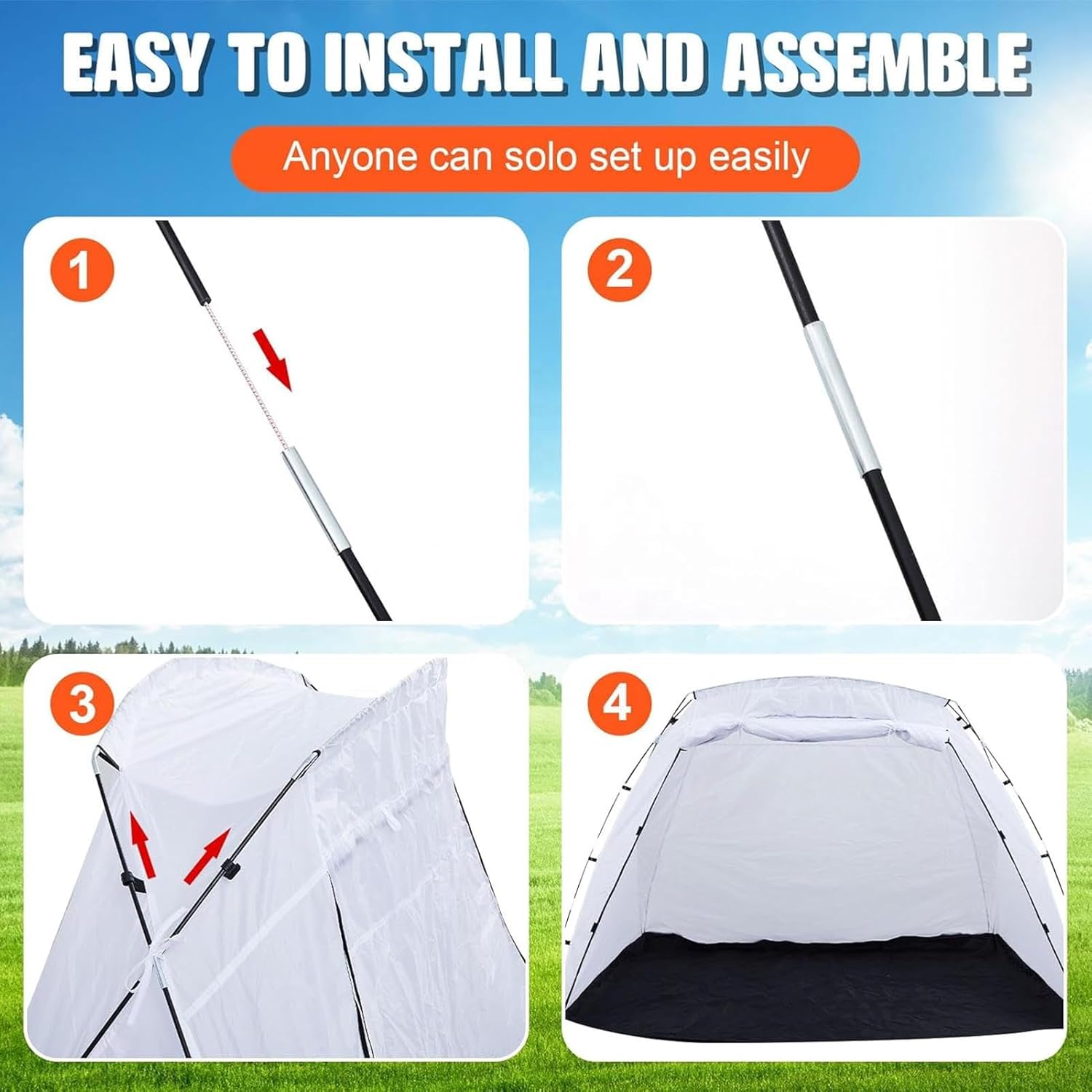 Portable Paint Booth Tents, Spray Paint Tent with Built in Floor Mesh Screen for Furniture DIY Hobby Tool Spray Paint Shelters, Wind Proof Large Capacity Hook Spray Paint Shelter image number 6