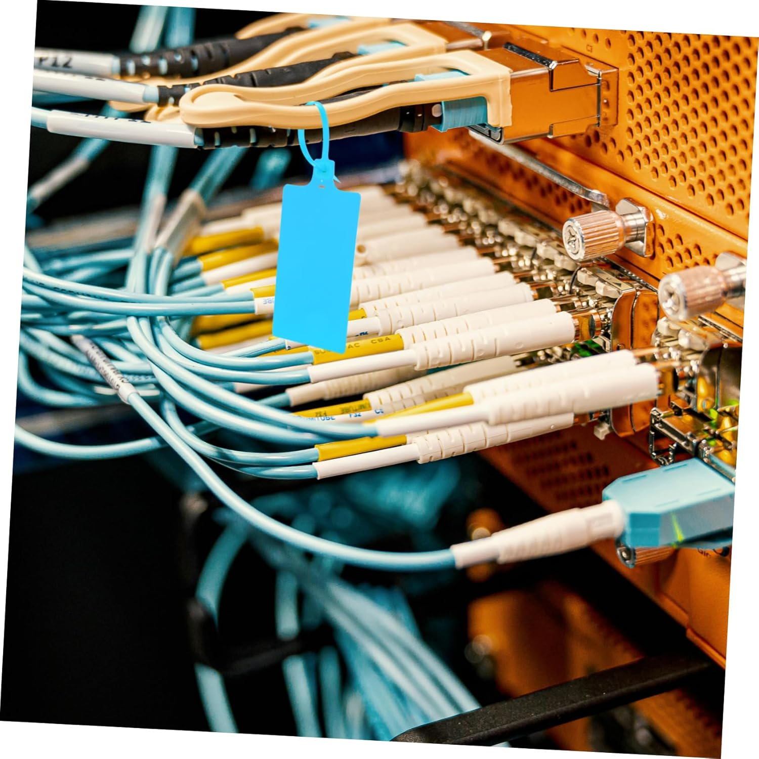 MUCKLILY 100Pcs Logistics Tag Plastic Labeling Tags for Cable Wire String Shipping Label for Luggage Shipping Travel image number 2