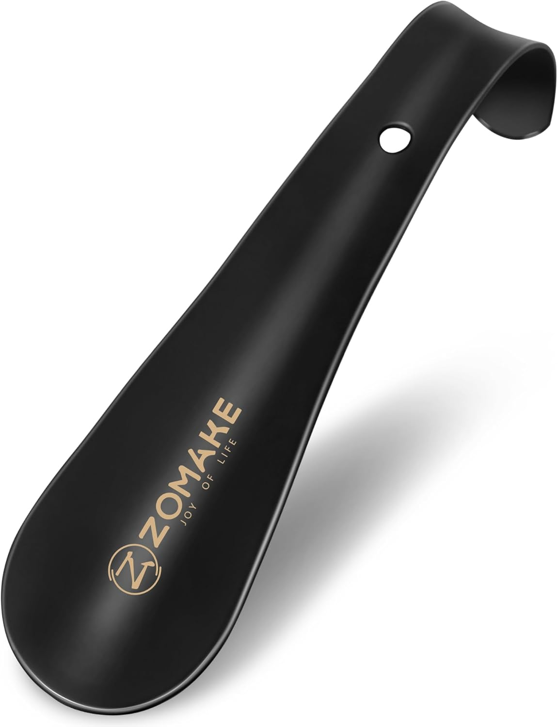 ZOMAKE Metal Shoe Horn Small Shoehorn 5.9 Inch - Travel Shoe Horns Stainless Steel Shoehorns Comfortable Handle with Hook for the Elderly Kids Men Women