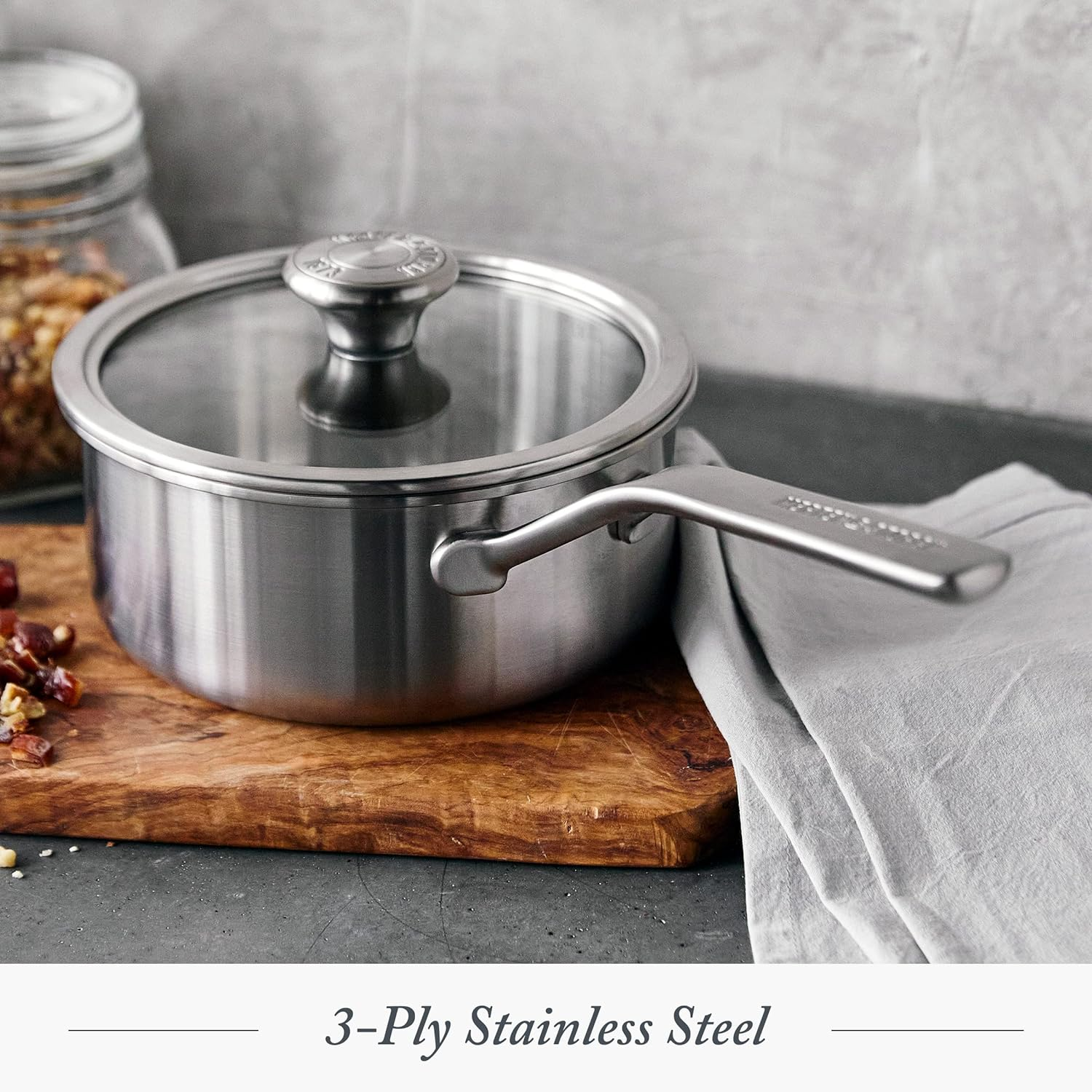 Merten & Storck Tri-Ply Stainless Steel Induction 18Cm/2 Litre Saucepan Pot with Lid, Multi Clad, Oven Safe, Silver image number 2