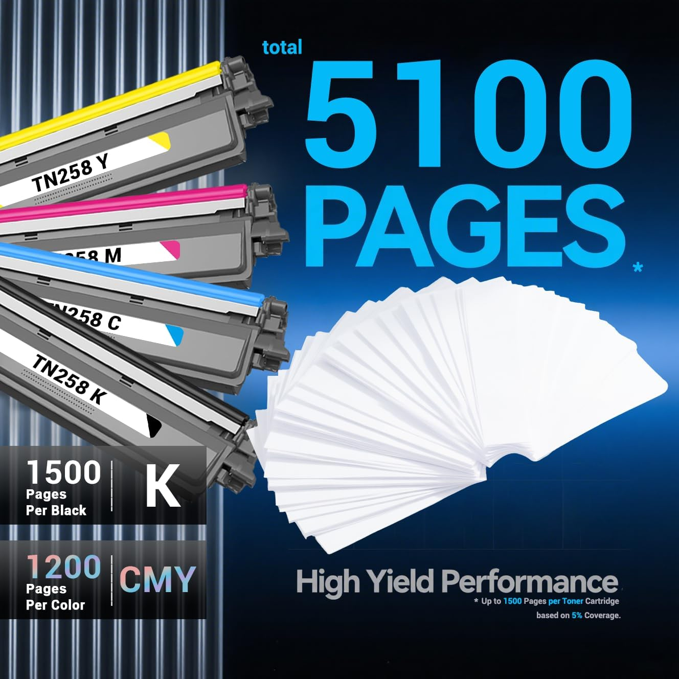 Coralink TN258 Toner Cartridge Compatible for Brother Replacement 258XL Work with MFC-L3760CDW MFC-L3755CDW HL-L8240CDW HL-L3280CDW HL-L3240CDW DCP-L3560CDW DCP-L3520CDW Color Laser Printer (4 Pack) image number 4